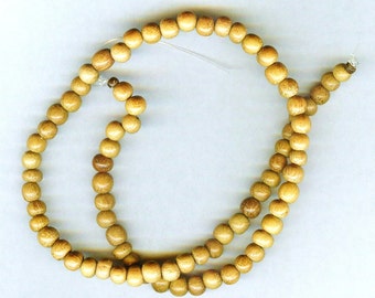 6mm Unique Nangka Wood Round Wood Beads 16" Strand