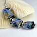 Lampwork Glass Bead Set Trio Handmade Nuggets SRA