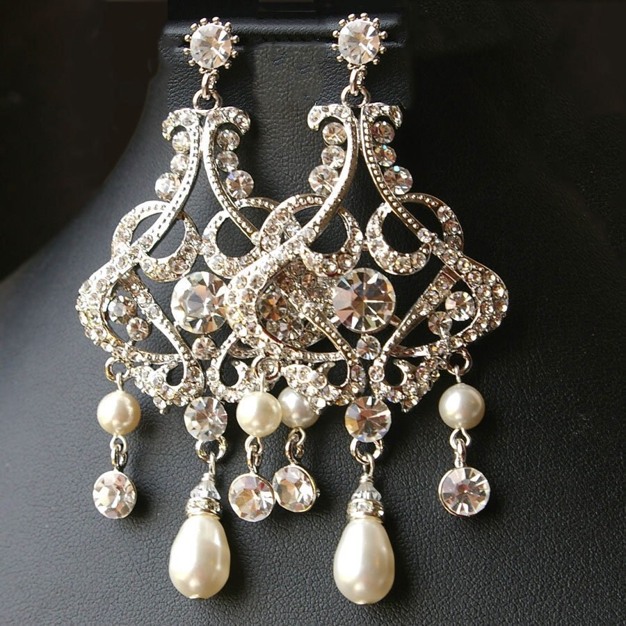 Beautiful Crystal Chandelier Earrings For Wedding Gallery Chandelier Wedding Bridal Earrings Vintage Style Statement