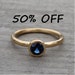 CLEARANCE - Fair Trade AAA Australian Sapphire and Recycled 14k Yellow Gold Ring, Size 7.5
