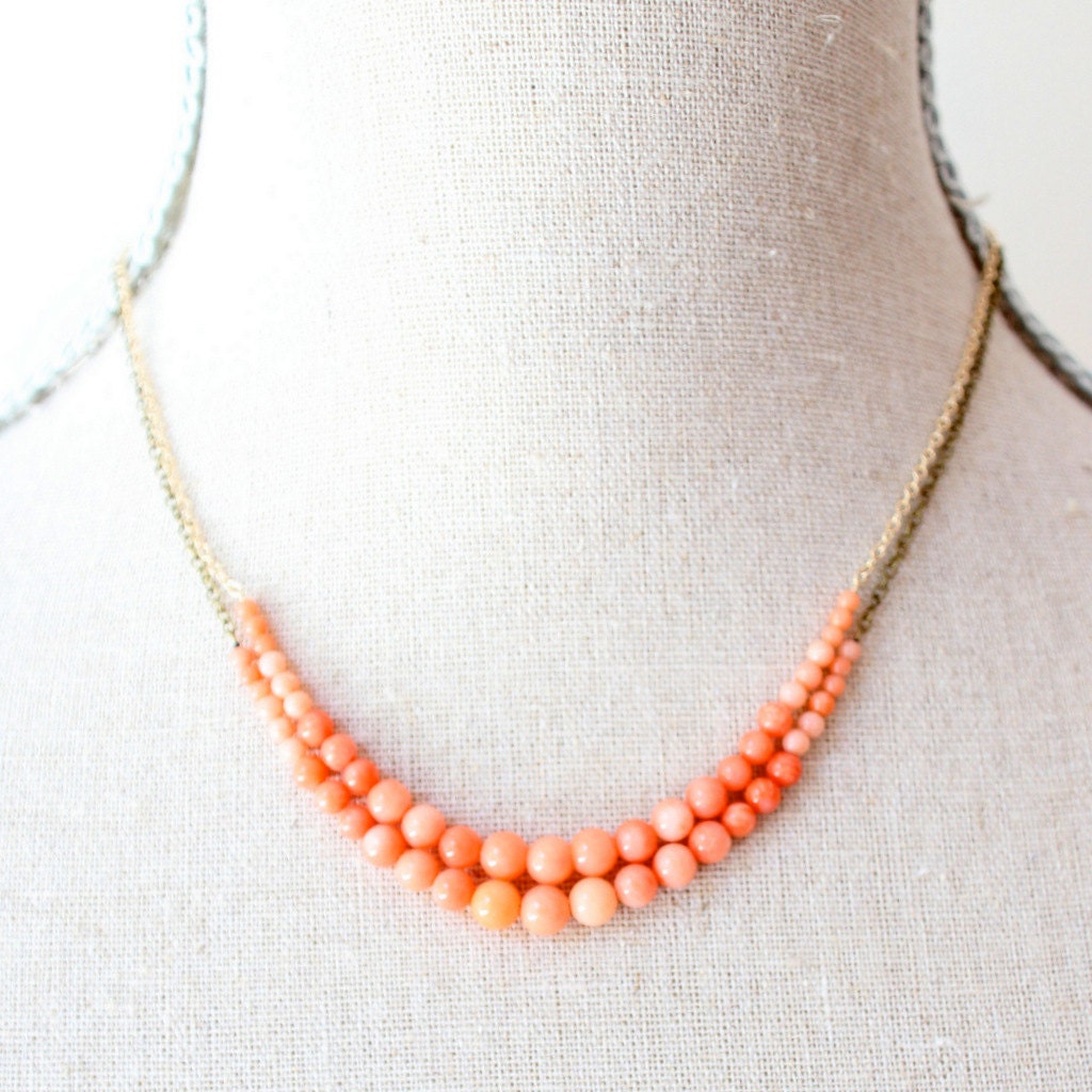 Coral Strand Gemstone Necklace