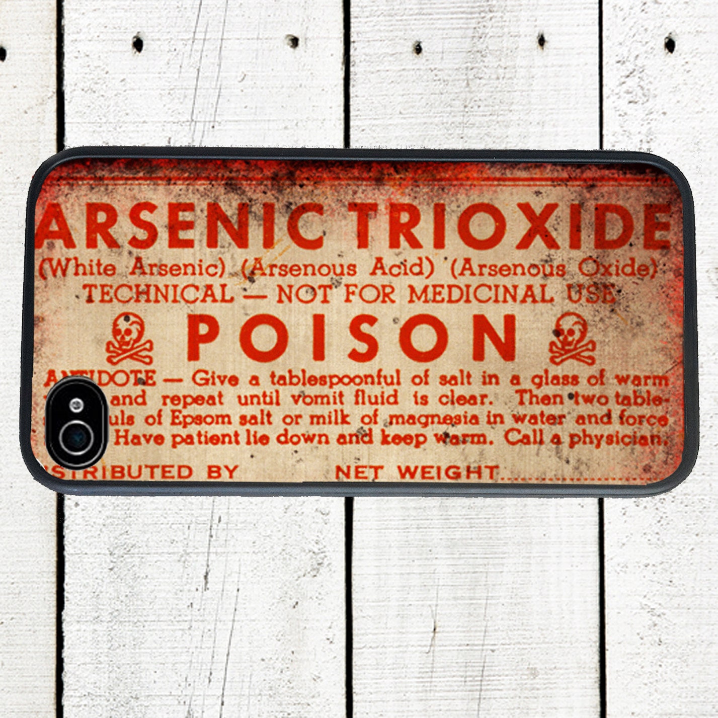 Arsenic Poison Label Phone Case for iPhone 4 4s 5 5s 5c SE 6