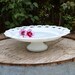 Large Handmade Vintage Milk Glass Cake Stand