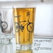 RESERVED for sjfornes - 25 wheelie bike pint glasses, 13 charcoal, 12 turquoise