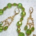 Peridot Hand Cut Crystal Bracelet and Peridot Earrings