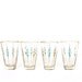 Reserved for Clayton Set of Four Tapered Aqua and Gold 1960s Barware Glasses