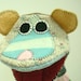 Hand puppet a bear-like hand puppet named Sweetbay made from 100% recycled wool
