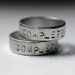 Hand stamped - personalized - silver wedding bands - recycled sterling - Muse - commitment rings - made to order