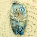 Raku Horned Owl Pendant
