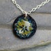 Glass Flower Pendant Borosilicate Boro Lampwork, Handmade Glass Jewelry - Blue Green
