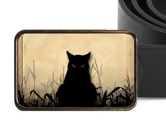 Black Cat Buckle Halloween Buckle Cat Belt Buckle