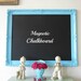 Chalkboard, Magnetic Chalkboard, Memo Board, Large Ornate Vintage Frame AQUA 25 x 31