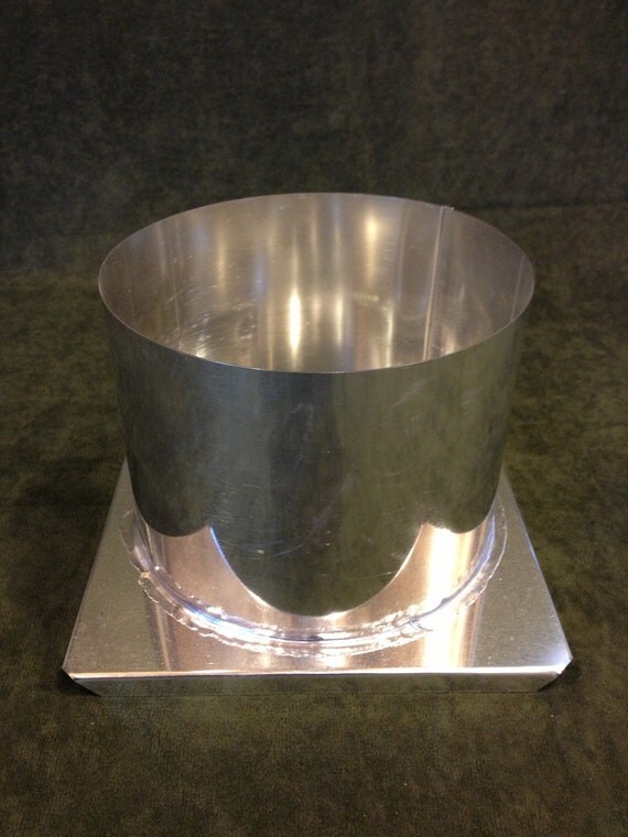 Round Pillar Candle Mold 6in x 4.5in Metal 3 wick holes
