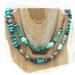 ancient roman glass necklace, turquoise magnesite nuggets, paper beads