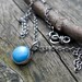 Sleeping beauty turquoise sterling silver button necklace
