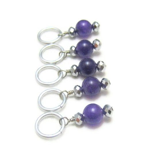 Row Markers Knitting Stitch Markers Dark by SilverRiverStitches