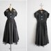 1940s dress / vintage 40s dress / black sheer dress