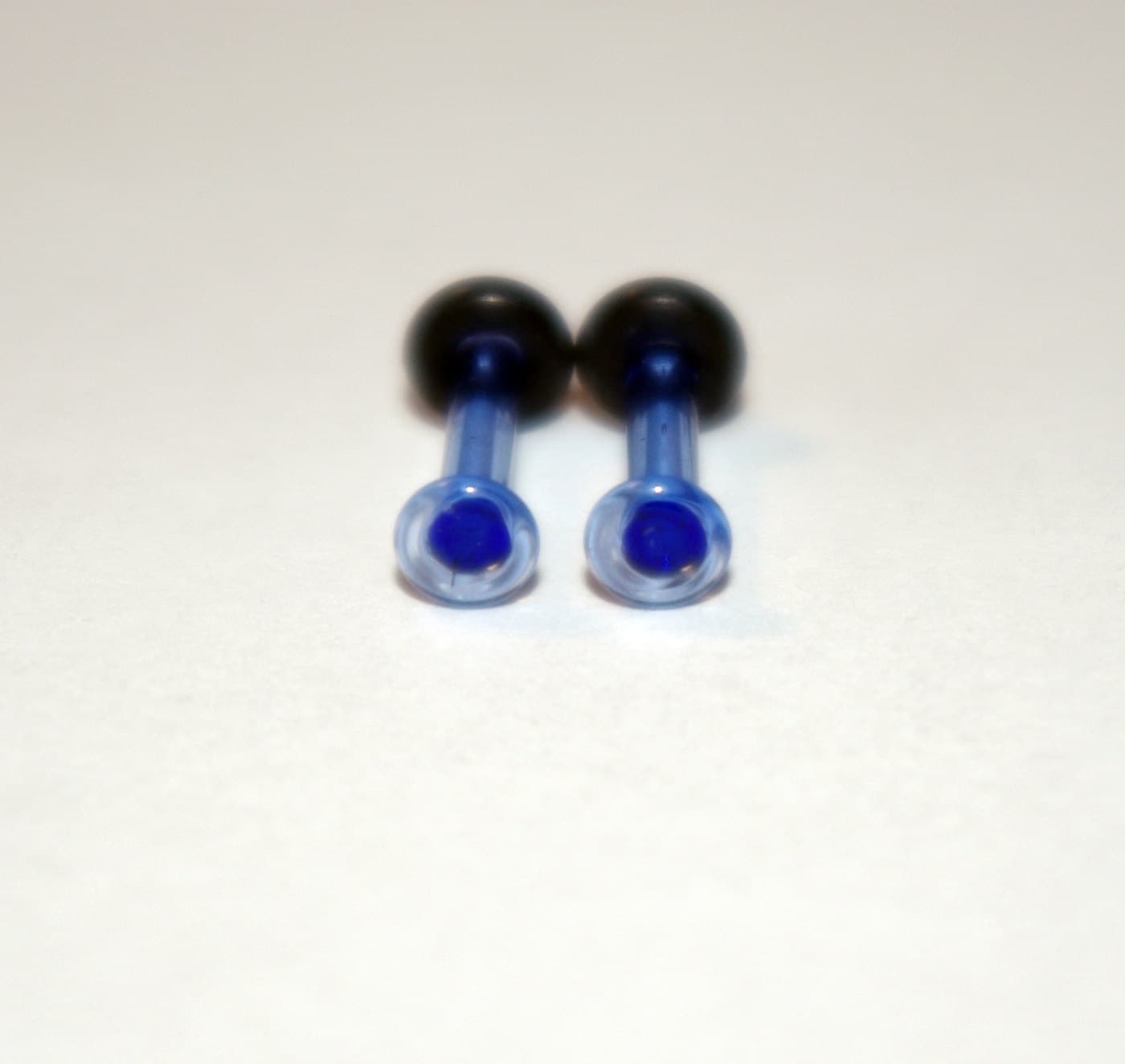 12g Blue Glass Plugs Body Jewelry 12 Gauge 2mm Piercing