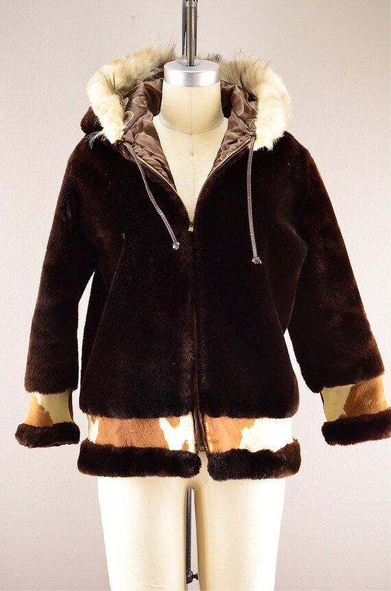 1970s sheared beaver coat / vintage parka / 70s eskimo coat