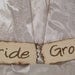 Rustic Wedding Signs Mr Mrs Bride Groom Chair Sign Photo Prop Reception Natural Woodburned