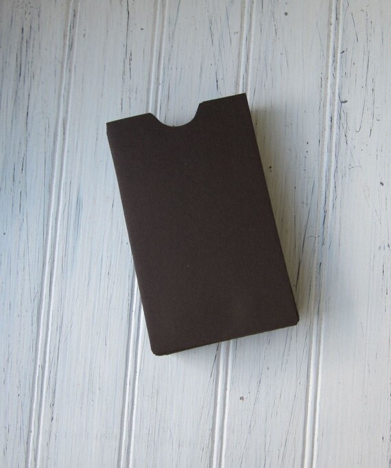 25 Brown Mini Envelopes Thumb Notch Business By