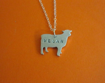 Mini Vegan Sheep necklace-Vegan Necklace-Vegan Jewelry-Gift-Birthday-Anniversary-Wedding-Ethical-Eco Friendly-Personalized