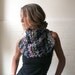 Women's Chunky Scarf Oversized Chunky Cowl oversized scarf in a Blue marble toned yarn LAST ONE in this shade