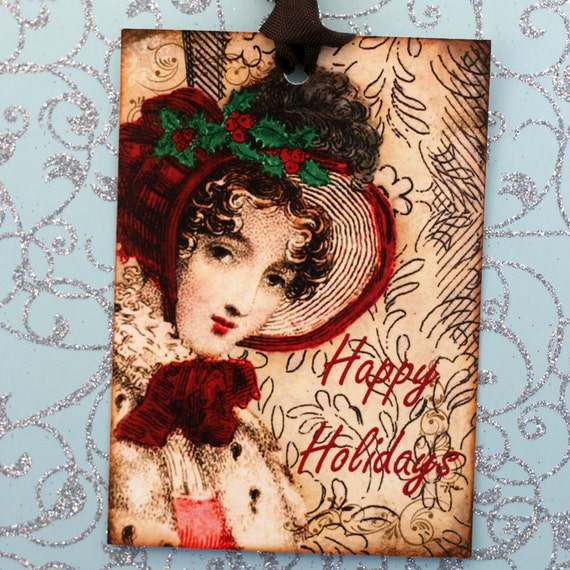 Items similar to Victorian Christmas Jane Austen Gift Tags on Etsy