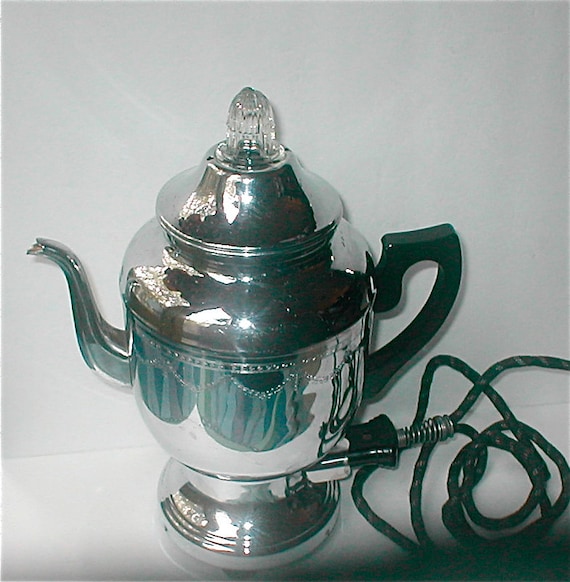 Farberware Chrome Coffee Percolator Vintage 30s Model 208