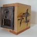 Ducks in Flight Wooden Safe with Vintage Brass Post Office Door Combination Copper Lock Box Bank Manly Man groomsman Gift idea Wedding Party