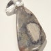 grey jasper natural tear drop stone with clear crystal hand made wire wrapped pendant no chain