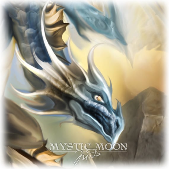 Items similar to Elemental Dragons Collection.. AIR Dragon... Print ...