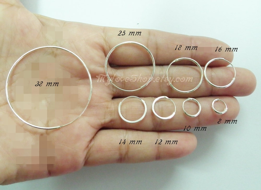 6 Mm Tiny Cartilage Hoop 925 Sterling Silver Hoop Earrings