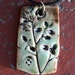 Celadon Nandina and Eucalyptus Porcelain Pendant