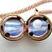 Moon Locket, Misty Moody Midnight Sky, Individually Hand-painted in Cobalt Blue, Lavender and White