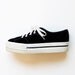 vintage PLATFORM tennis shoes / 1990s grunge CHUNKY black cord sneakers