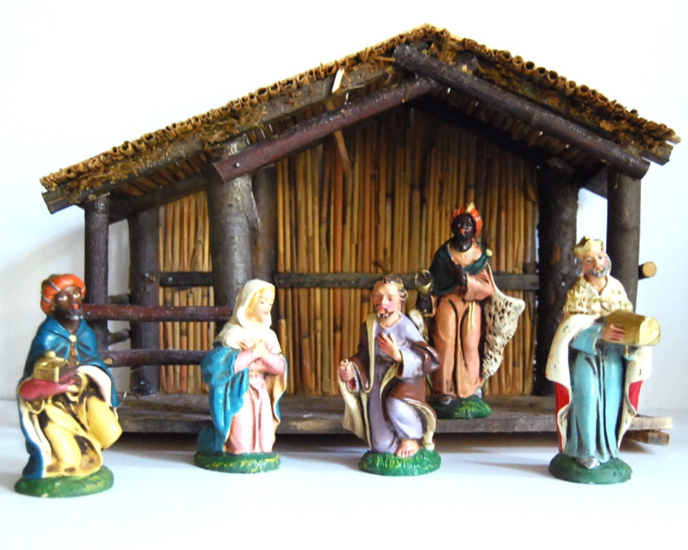 Reserved Vintage Creche Nativity Scene Italy Retro