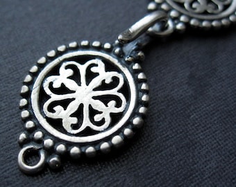 Light of India - Solid Sterling Silver hook and eye clasp - 44mm X 14mm