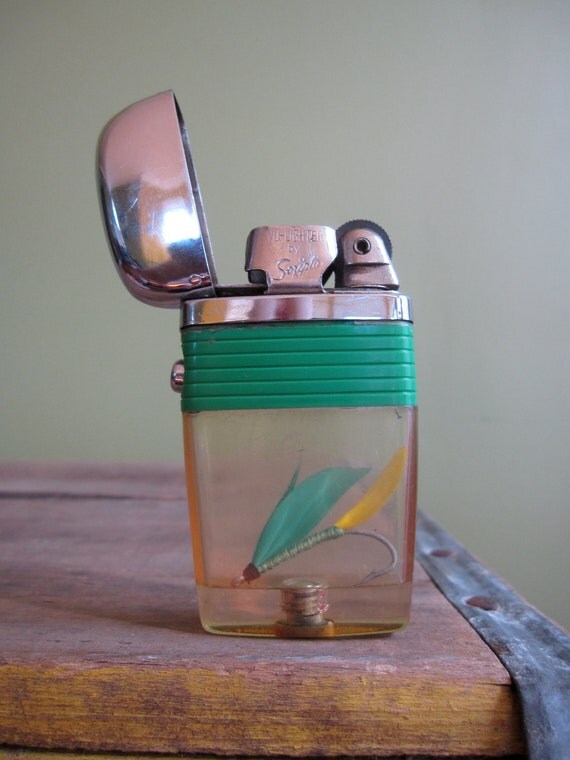 Vintage Butane Lighter Fly Fishing Lure Vu Lighter by