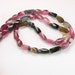 Gorgeous Watermelon Tourmaline Faceted Twisted Tube Beads - Half Strand of 19 gemstone beads LAST ONE