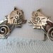 Vintage Taxco Sterling Cat Winking Earrings Signed TRM 3 in Bell Alpaca 925 Feline Delight Coiling Tails