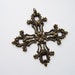 1 - Maltese Filigree Cross Antique Ox Brass With Jumpring - Jewelry Findings (C)