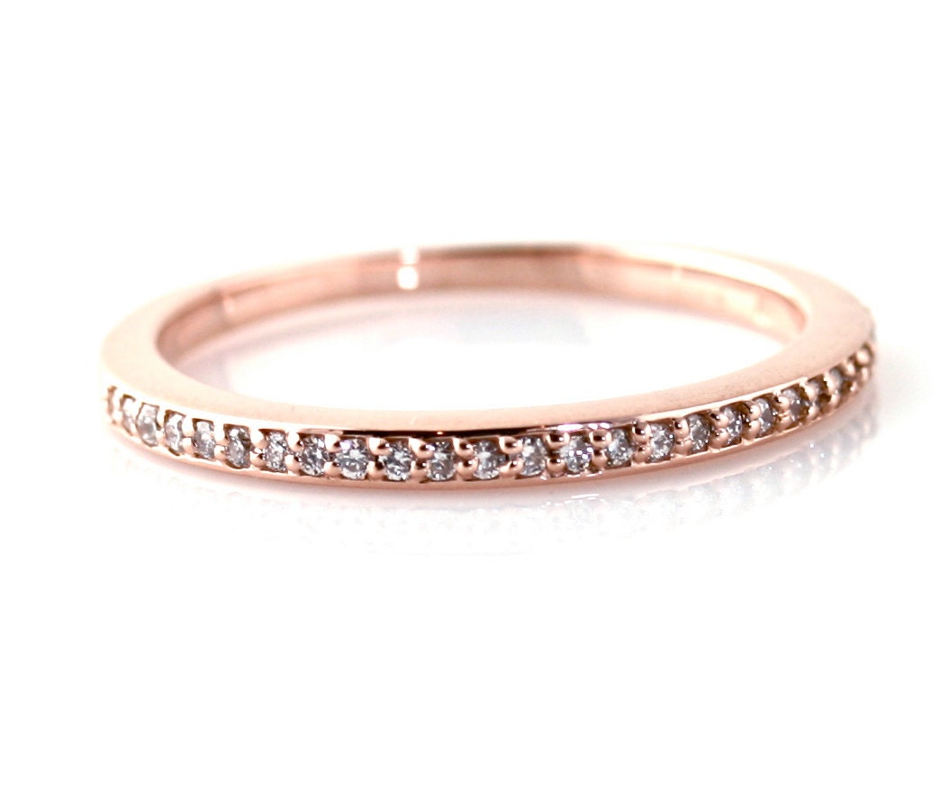  14K  Rose  Gold  Diamond Ring  Wedding  Band Anniversary by 