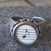 Typewriter Key Ring, Musical Note, genuine vintage key, vintage sheetmusic, Jewelry made with Typewriter Keys