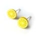 Lemon Stud Earrings,Tiny Earrings,Fruit Earring Posts,Yellow Earrings,Novelty Jewelry,Polymer Clay Jewelry (E133)
