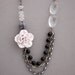 Black and Light Gray Multi Chain Sakura Flower Necklace Buy 3 Get 1 Free
