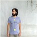 The Headhunter - mens tshirt - LARGE - neon yellow bow and arrow screenprint on heather gray - mens fashion