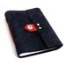 Nautical Leather Journal and Sketchbook in Navy Blue Suede and Red Leather