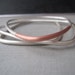 Reserved for E.S.- Geometry Bangle Bracelet Set - Sterling Silver and Copper Stacking Bracelets