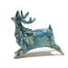 deer sculpture deep blue deer running in the rain- stag of the rains porcelain figurine